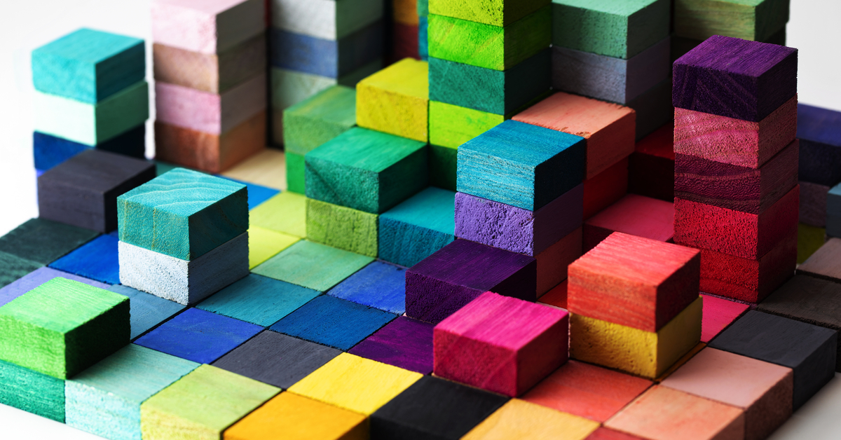 Coloured building blocks