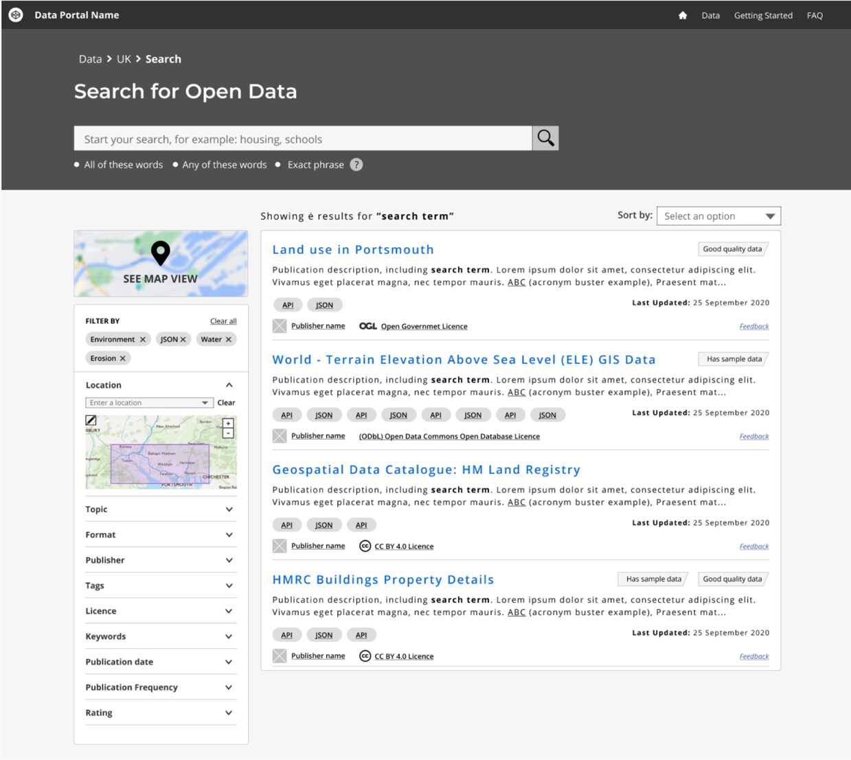 Search results